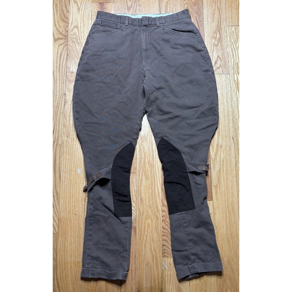 Vintage Polo Ralph Lauren Equestrian Riding Pants Patch Buckle Rare USA 32x32